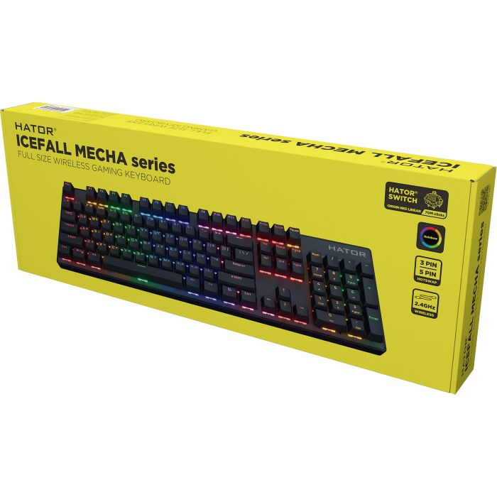 Клавіатура бездротова Hator Icefall Mecha Wireless Rainbow Black (HTK204UA)