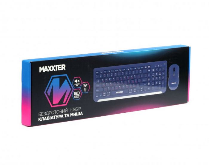 Комплект (клавіатура, миша) Maxxter KMS-WCM-01BL-UA Dark Blue