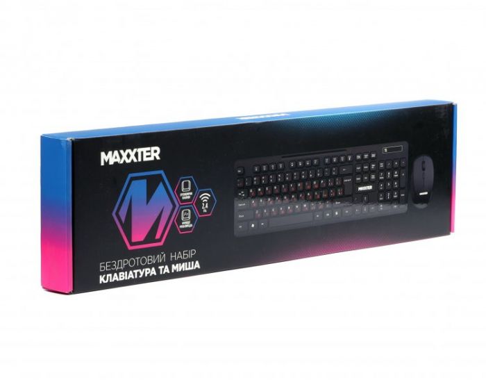 Комплект (клавіатура, миша) Maxxter KMS-WCM-02B-UA Black