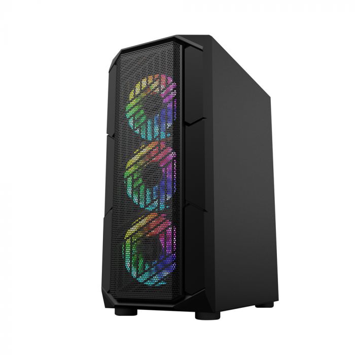Корпус 1stPlayer XF-BK-4F7 Black без БЖ