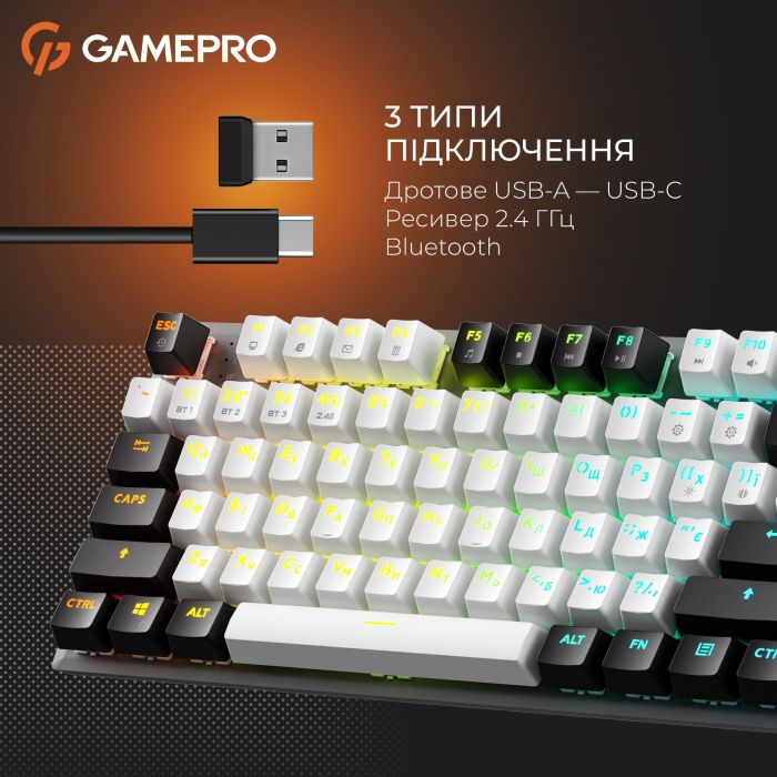 Клавіатура бездротова GamePro Genesis Joker Pro MK124G Pro Gray