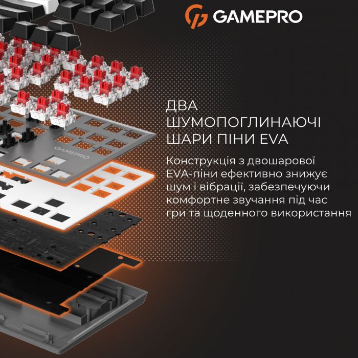 Клавіатура бездротова GamePro Genesis Joker Pro MK124G Pro Gray