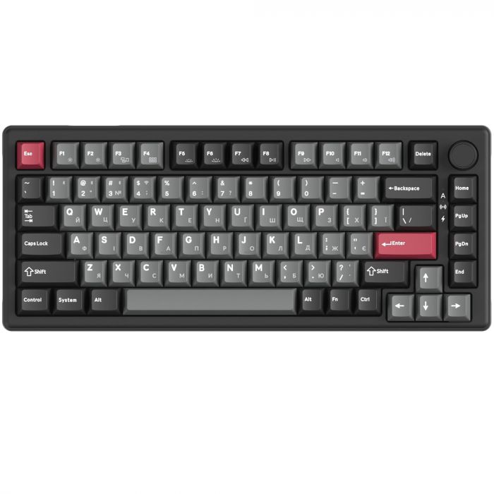 Клавіатура бездротова GamePro Asgard Yord Keychron Super Red Switch Black (MK266BK)