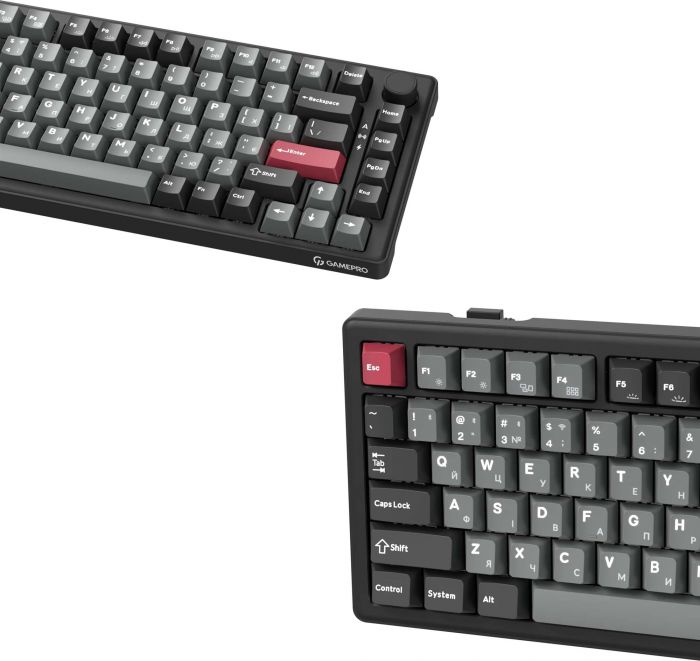 Клавіатура бездротова GamePro Asgard Yord Keychron Super Red Switch Black (MK266BK)