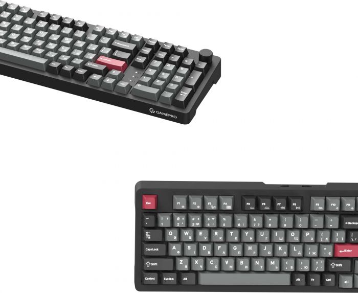 Клавіатура бездротова GamePro Asgard Drakkar Keychron Super Red Switch Black (MK305BK)