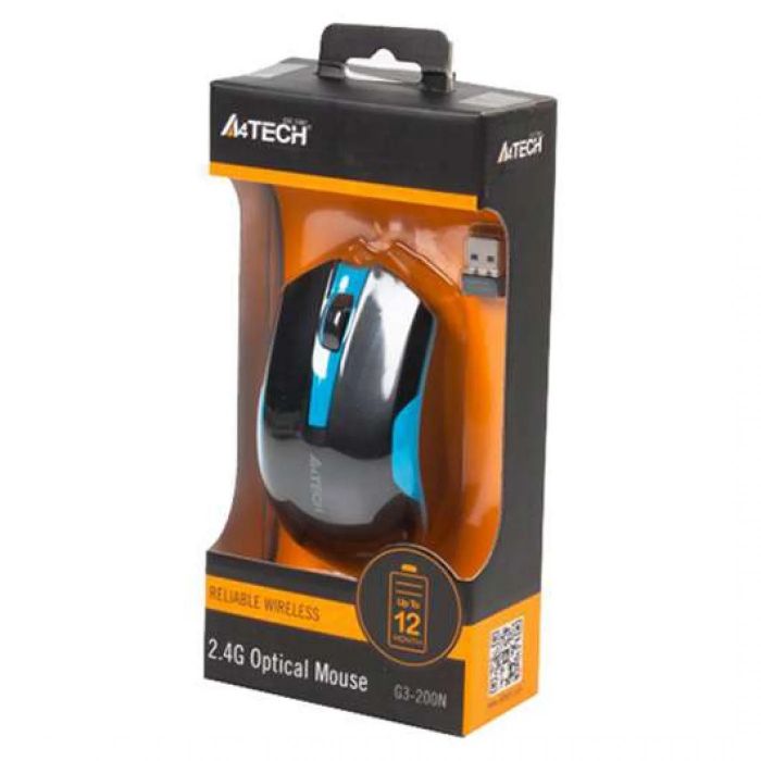 Миша бездротова A4Tech G3-200N Black/Blue USB V-Track