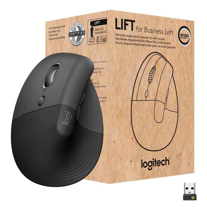 Миша бездротова Logitech Lift Left Vertical Ergonomic (910-006495) Graphite USB