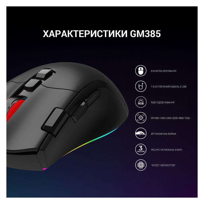 Миша GamePro GM385 Black 