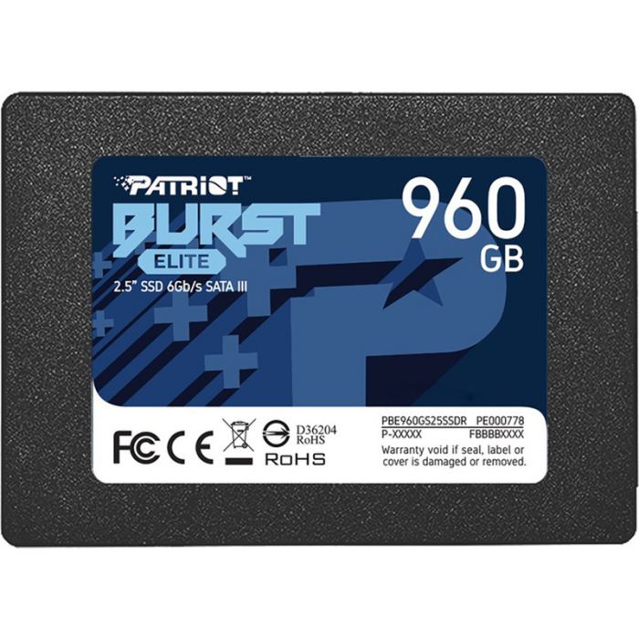 Накопичувач SSD  960GB Patriot Burst Elite 2.5" SATAIII TLC (PBE960GS25SSDR)