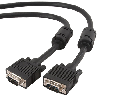 Кабель Cablexpert VGA-VGA HD15M/HD15M з 2-ма фер. кільцями, подвійний екран, чорний, 3 м (CC-PPVGA-10-B)