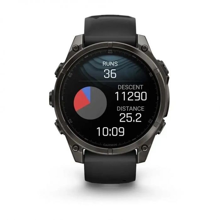 Смарт-годинник Garmin Fenix 8 47mm AMOLED Sapphire Carbon Gray DLC Titanium with Black Silicone (010-02904-29)