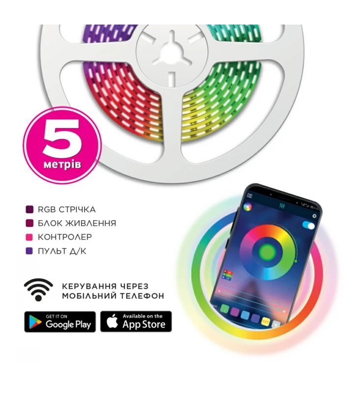 Світлодіодна стрічка ELM 5050 30LED IP20 RGB (19-0015)