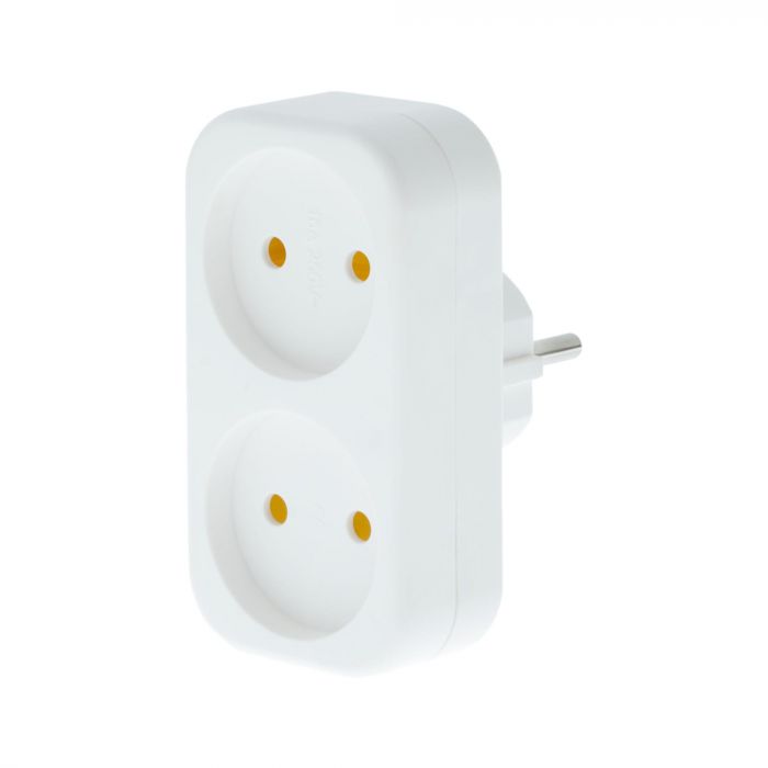 Двійник Tecro SC-2 2 розетки, білий