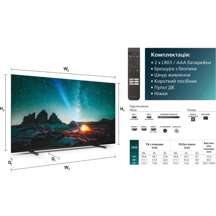 Телевiзор Philips 50PUS7609/12
