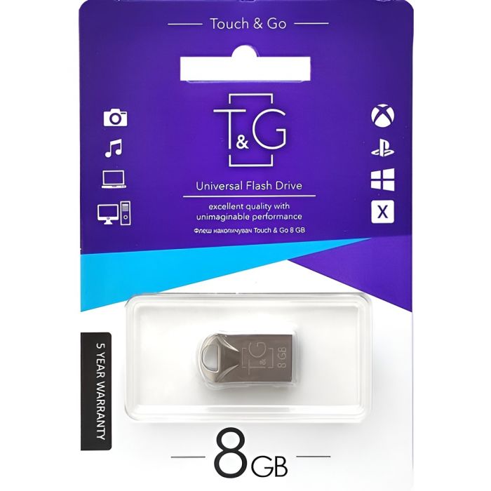 Флеш-накопичувач USB 8GB T&G 106 Metal Series Silver (TG106-8G)