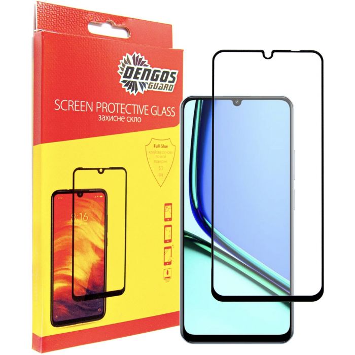 Захисне скло Dengos для Realme Note 60 Black Full Glue (TGFG-400) 