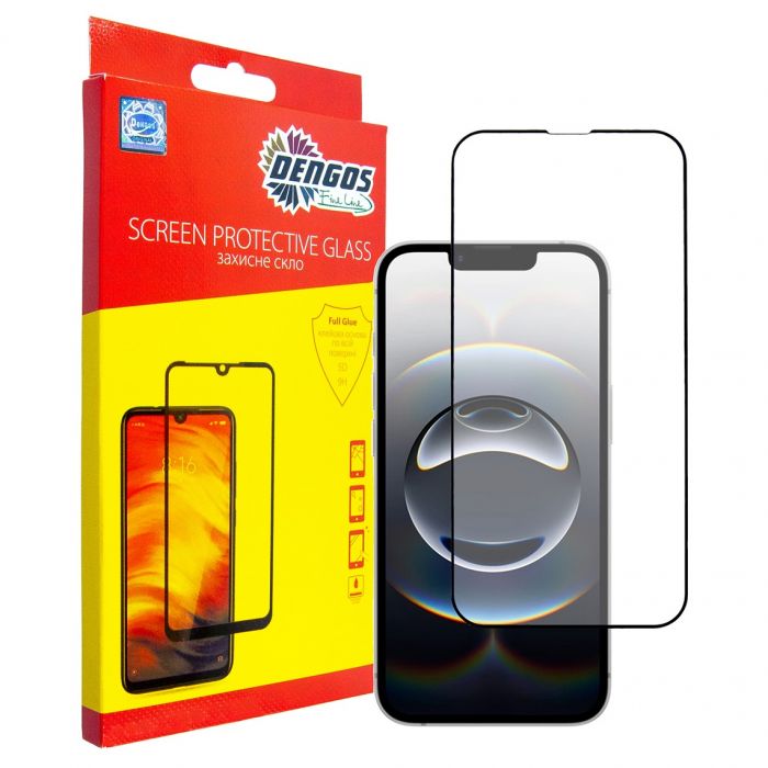 Захисне скло Dengos для Apple iPhone 16e Black Full Glue (TGFG-424)