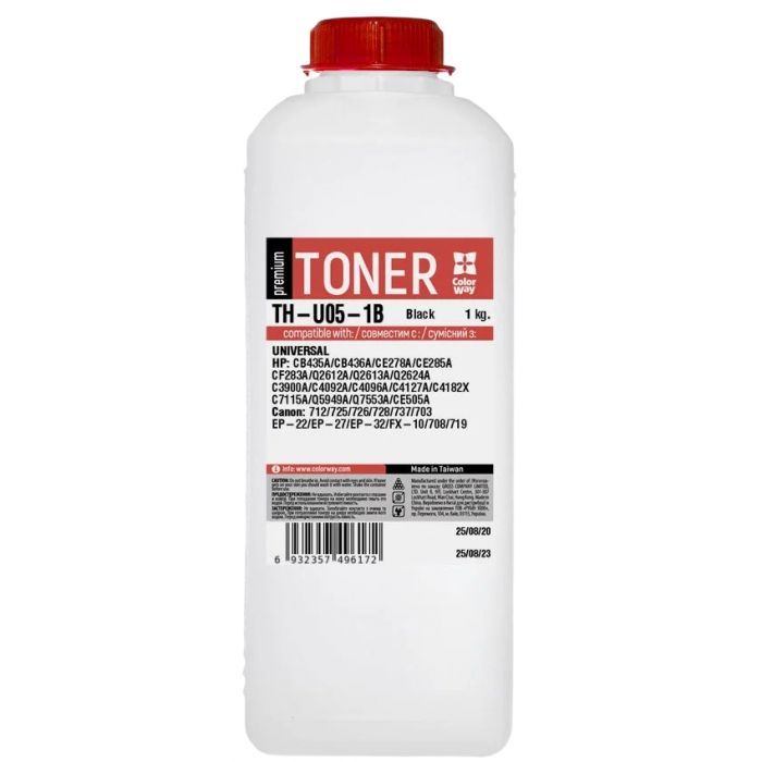 Тонер ColorWay (TH-U05-1B) HP LJ P1005/1102/1010/2035 Premium Universal 1000 г