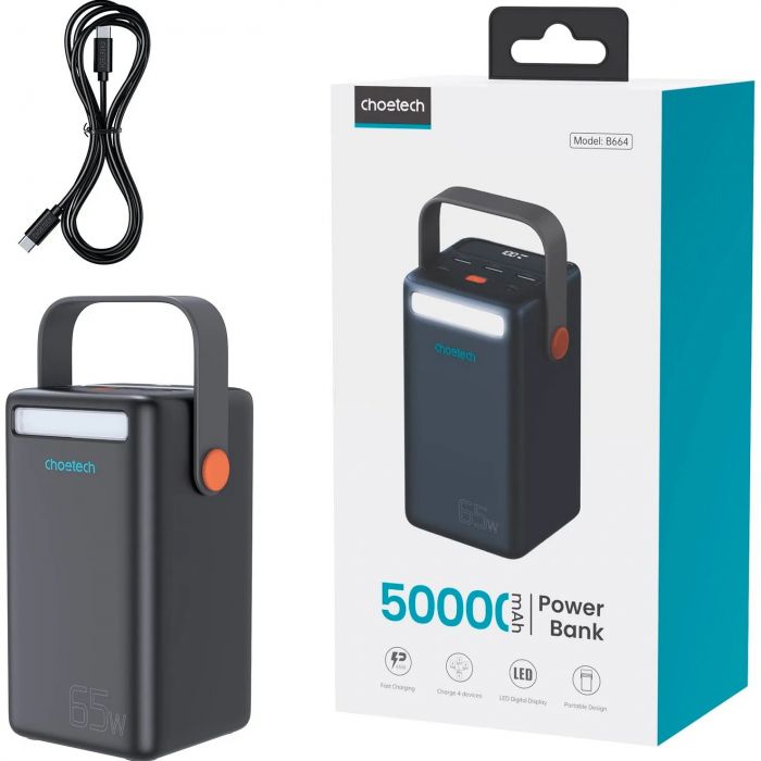 Універсальна мобільна батарея Choetech B664 50000mAh Black (B664-CCBE)
