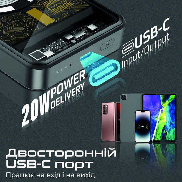 Універсальна мобільна батарея Promate LucidPack-10 10000mAh 20W Black