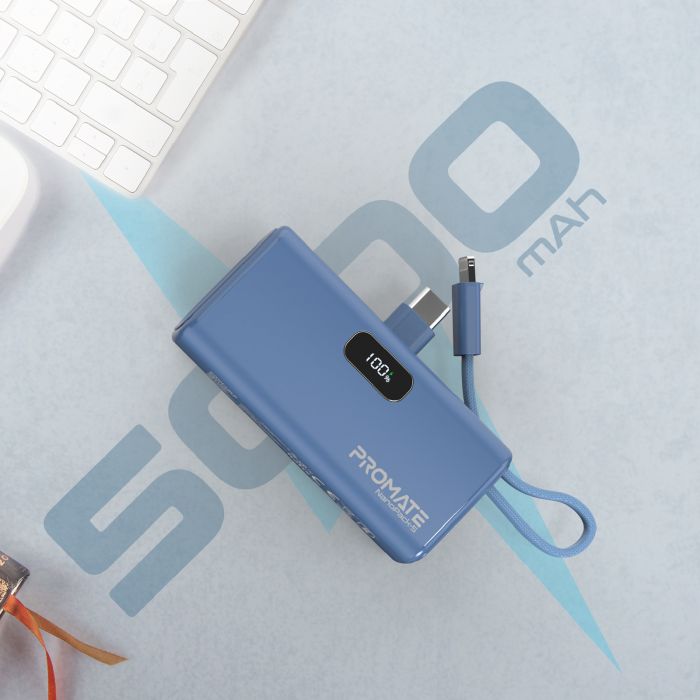 Універсальна мобільна батарея Promate Nanopack-5 5000mAh 20W Blue