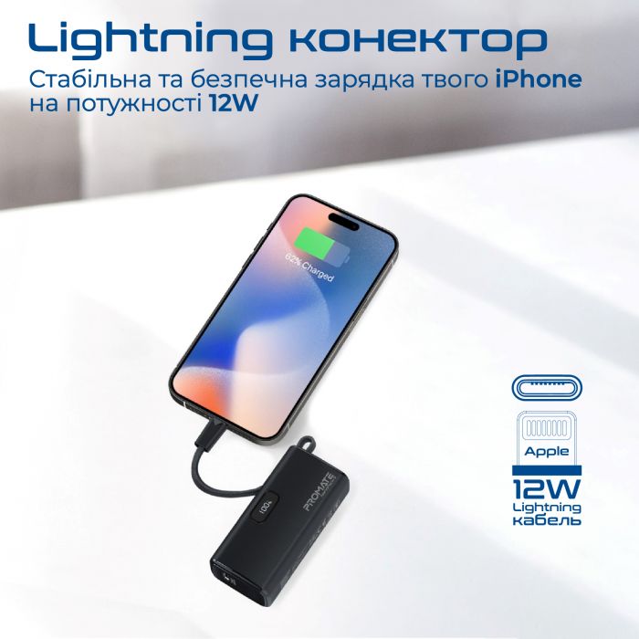 Універсальна мобільна батарея Promate Nanopack-5 5000mAh 20W Black