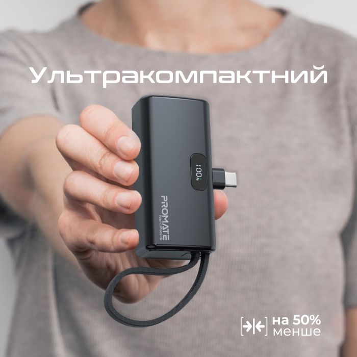 Універсальна мобільна батарея Promate Nanopack-5 5000mAh 20W Black