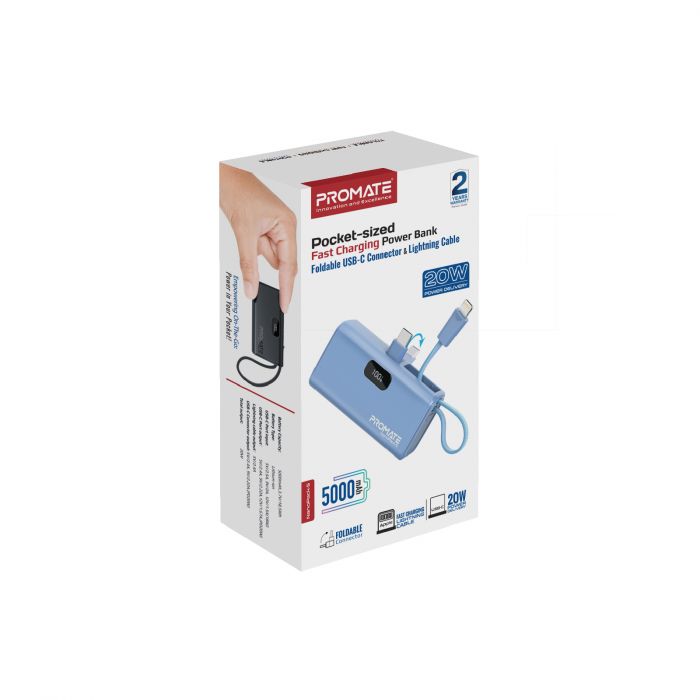 Універсальна мобільна батарея Promate Nanopack-5 5000mAh 20W Blue