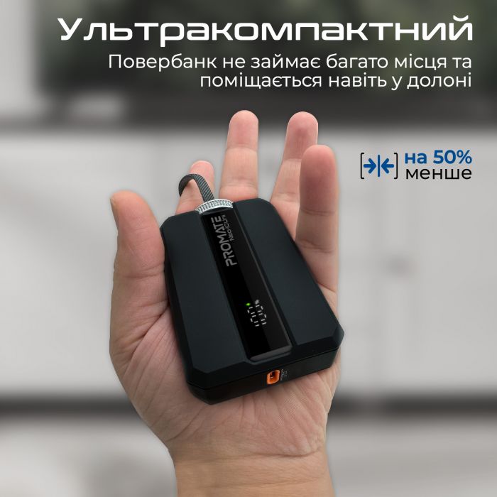 Універсальна мобільна батарея Promate Neo-10Uni 10000mAh 30W Black