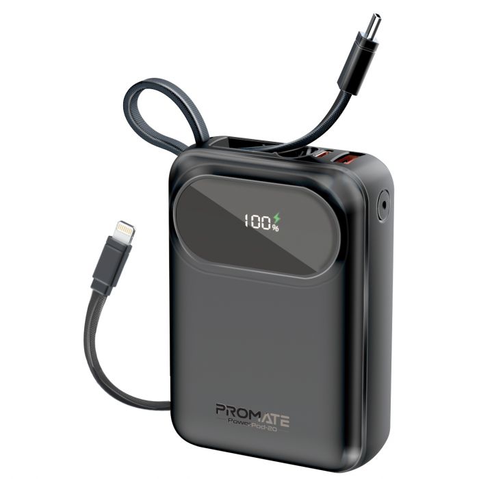 Універсальна мобільна батарея Promate PowerPod-20 20000mAh 35W Black