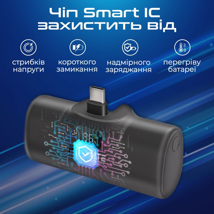 Універсальна мобільна батарея Promate PowerUp-c 5000mAh 20W Black