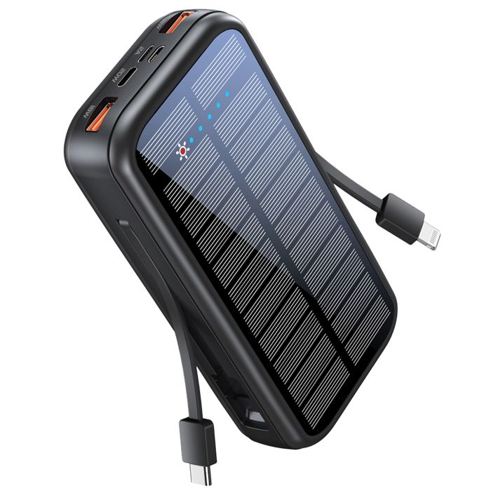 Універсальна мобільна батарея Promate SolarTank-20PDQi 20000mAh 20W Black