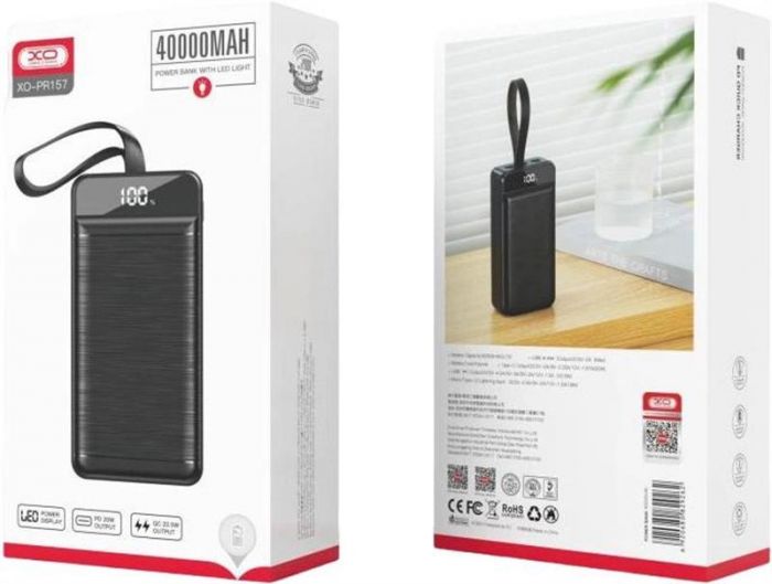 Універсальна мобільна батарея XO PR157 40000mAh Black (PR157.black)