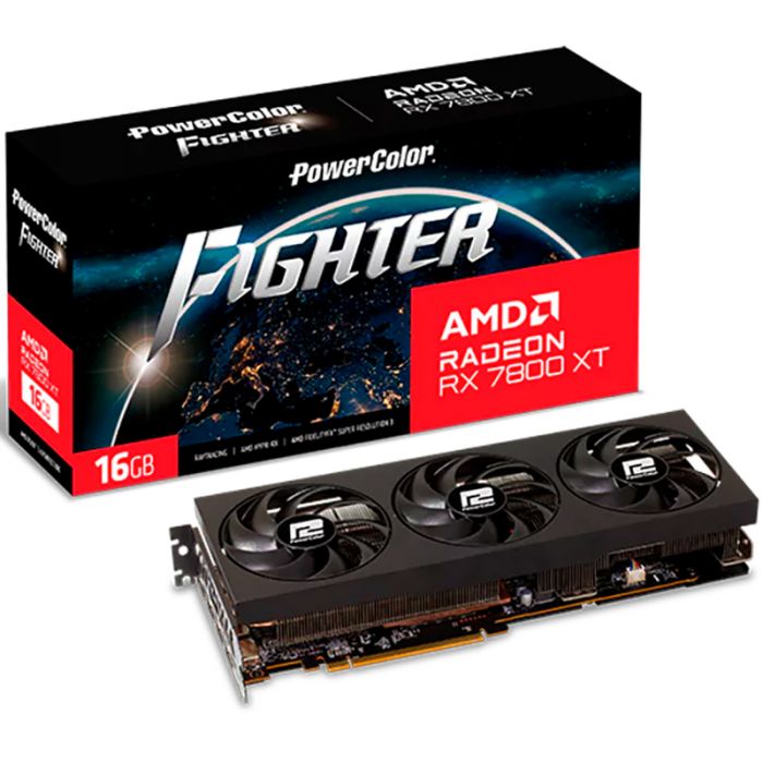 Відеокарта AMD Radeon RX 7800 XT 16GB GDDR6 Fighter PowerColor (RX 7800 XT 16G-F/OC)