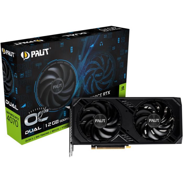 Відеокарта GF RTX 4070 12GB GDDR6 Dual OC Palit (NE64070S19K9-1048D)