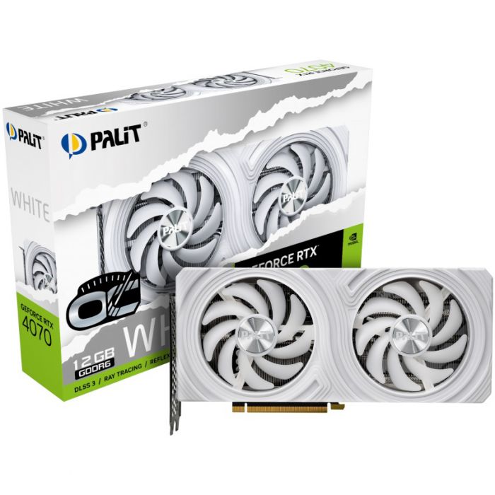 Відеокарта GF RTX 4070 12GB GDDR6 White OC Palit (NE64070S19K9-1048L)