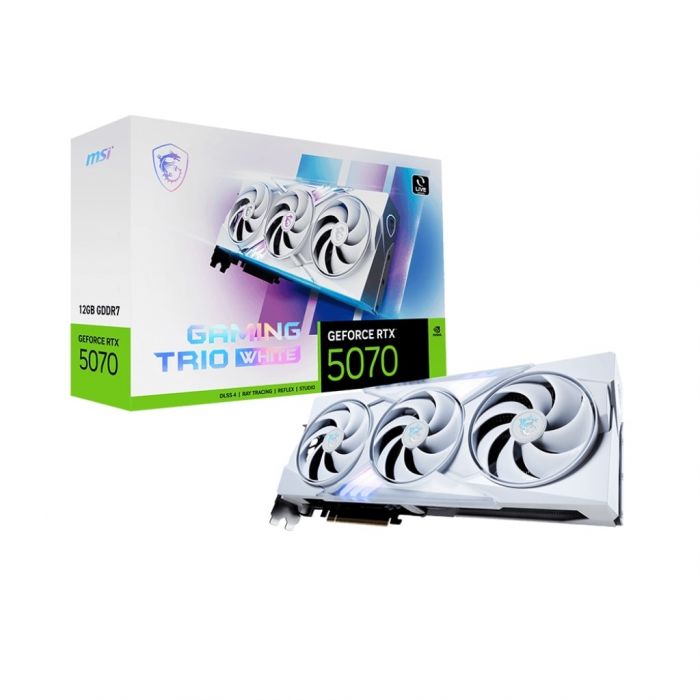 Відеокарта GF RTX 5070 12GB GDDR7 Gaming Trio White MSI (GeForce RTX 5070 12G GAMING TRIO WHITE)