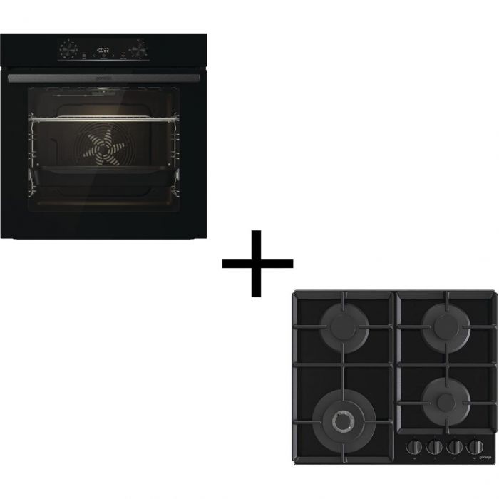 Вбудований комплект Варильна поверхня Gorenje GTW641EB + Духова шафа Gorenje BO6735E05B