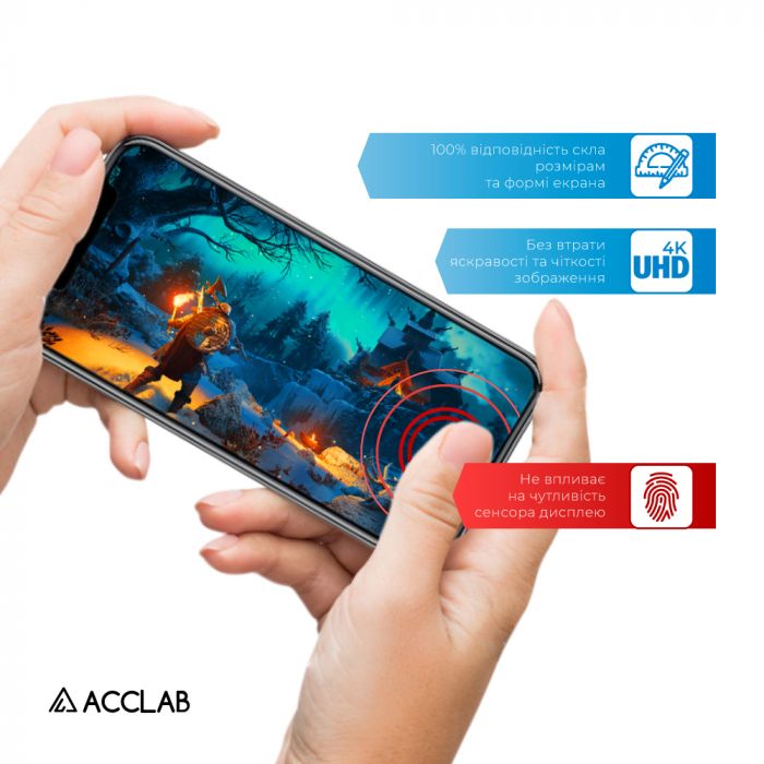 Захисне скло ACCLAB Full Glue для Apple iPhone 16E Black (1283126614279)