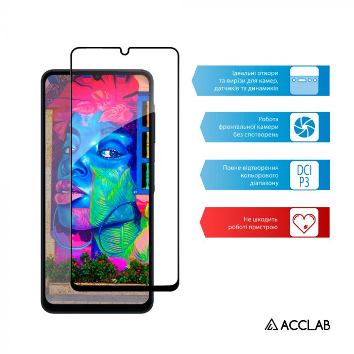 Захисне скло ACCLAB Full Glue для Samsung Galaxy A06 SM-A065 Black (1283126598814)