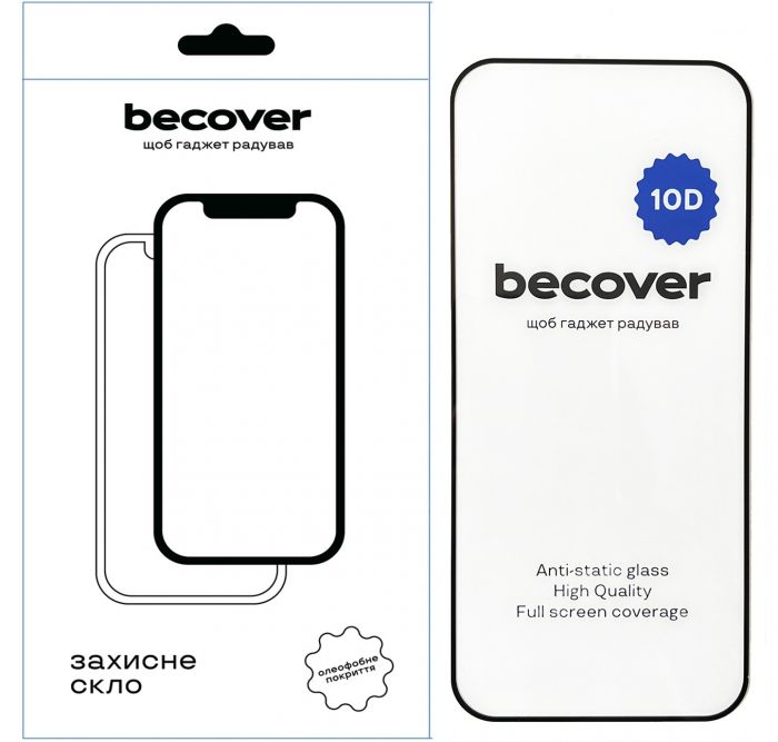 Захисне скло BeCover для Tecno Spark Go 1 (KL4) Black 10D (712724)