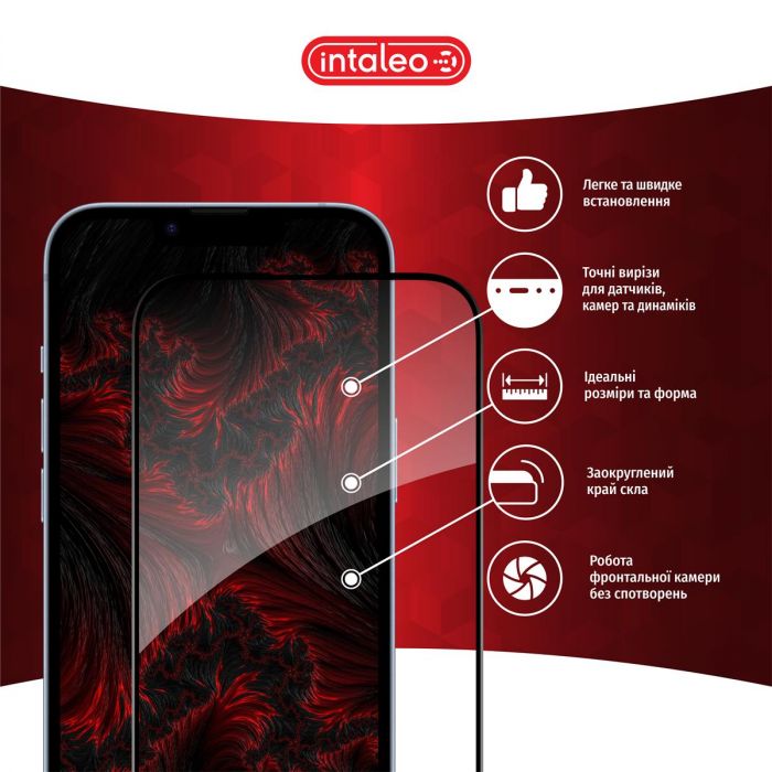 Захисне скло Intaleo Full Glue ESD для Apple iPhone 16 Pro Black (1283126594724)