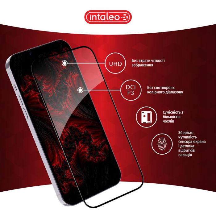 Захисне скло Intaleo Full Glue ESD для Apple iPhone 16 Pro Black (1283126594724)